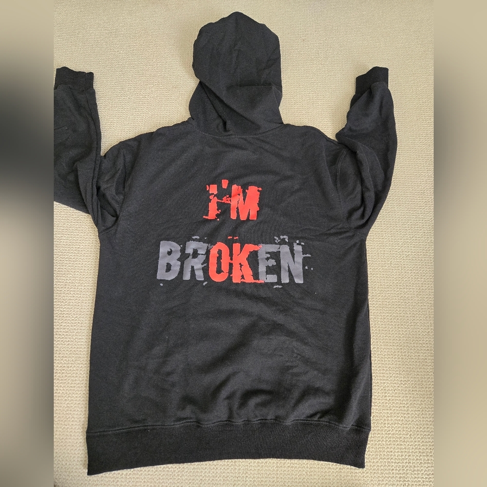 Men's Motivational Inspirational Black Graphic Hoodie.